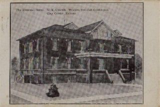 1910 Clay City KS Emanuel Home M E Church Postcard