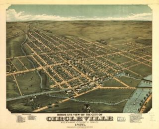 1876 Circleville Ohio Pickaway County Oh USA Map CD