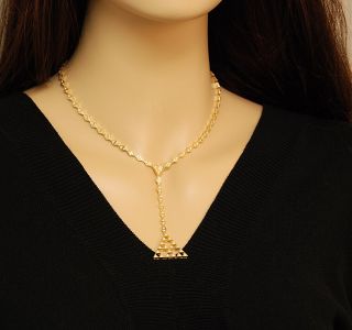 Chopard 18K Yellow Gold Hanging Pyramid Necklace