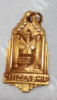 Herff Jones Co Citizenship and Honor Student Charms Gold Tone Pendant