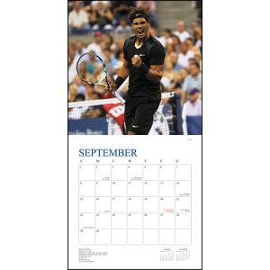 US Open Tennis 2013 Wall Calendar Rafael Nadal, Roger Federer, Maria