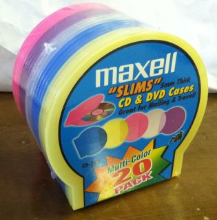 MAXELL 20 Clam Shell Poly CD DVD Cases Asst Color Durable Shatter