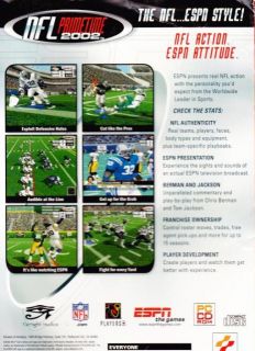 NFL Primetime 2002 PC CD Football Sports Game RARE