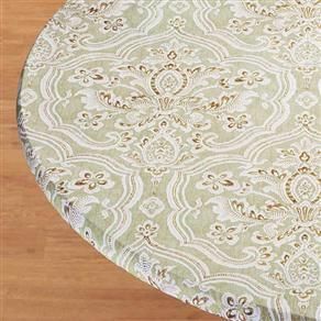   Elasticized Table Cover Vinyl Tablecloth Large Round 45 56 Dia