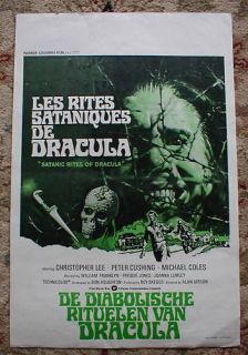 Hammer Dracula Chris Lee Original Belgian Movie Poster