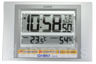 Casio Digital Wall Clock Full Auto Day Date Month Thermometer ID 16