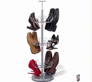  18 Pair Shoe Rack Rotating Stand Alone Closet Organizer 39 Tall FP