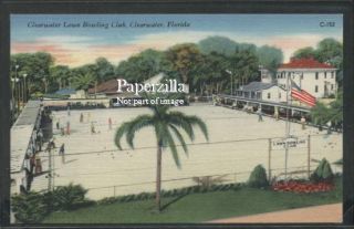 FL Clearwater Linen c1940 Clearwater Lawn Bowling Club