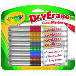 Crayola Dry Erase Board Markers Assorted Colors 8 Pkg
