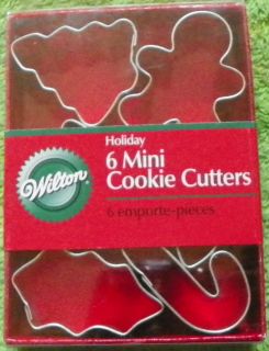 Mini cookie cutters CHRISTMAS Metal NEW wilton approx 1 1 2 inches
