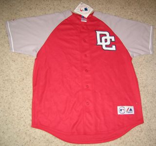 Washington Nationals Baseball Jersey Red Medium Gray Sleeve