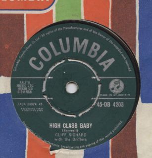 Cliff Richard High Class Baby 7 UK Columbia 45 1958