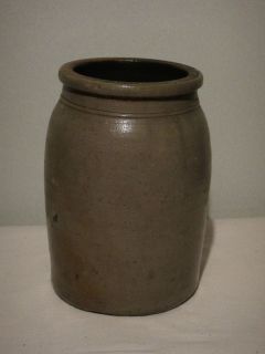 Vintage Stoneware Gray Brown Clay Pottery Crock Churn Base Bottom 1