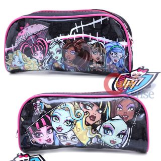 Makeup  on Monster High Pencil Case Girls Group Cosmetic Bag Clear Vinyl