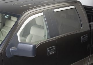 04 08 Ford F150 Chrome Window Visors Rain Guards Shield