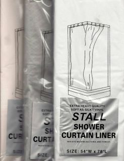 Stall 54x78 Vinyl Shower Curtain Liner Wht Clear Ivory