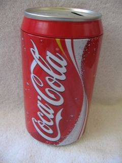 Coca Cola Metal Tin Can Bank Large Coke Can