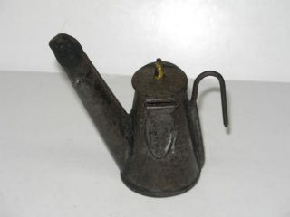 vintage coal miner tea pot oil wick mining lamp