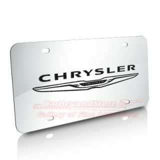 Chrysler New Logo Brushed Stainless Steel License Plate, New Licensed