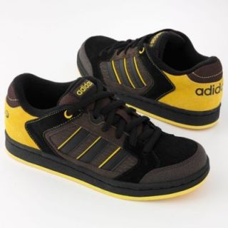 Adidas Chualar K Boys Skate Sneakers Black Brown New