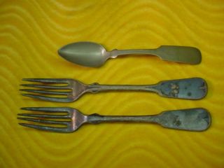 Antique Collectible Fiddle C C Co Spoon and Reed Barton Forks