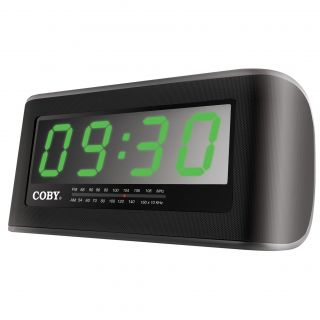 Coby Electronics CRA108 Jumbo Black Digitial Alarm Clock AM/FM Radio
