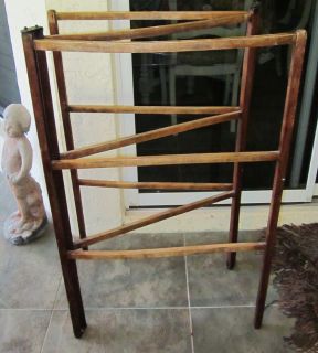  Antique Wooden Drying Rack Laundry Flowers Clothes Folding Collapsible