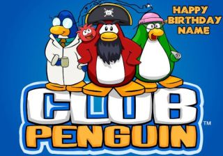 Club Penguin Edible Image Cake Topper Icing Decoration