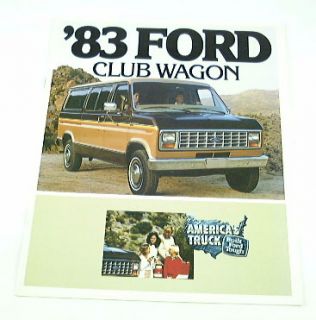 1983 83 Ford Club Wagon Van Brochure E150 E250 E350 XLT