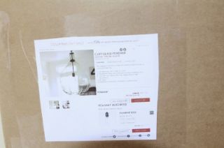 New Pottery Barn Clift Glass Pendant Chandelier in Box
