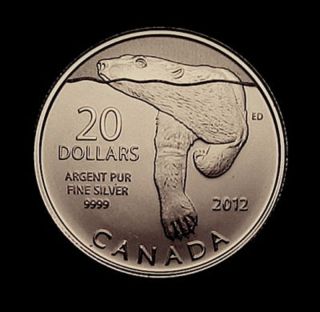 2012 Canada $20 Coin 9999 Silver Coin Polar Bear Royal Canadian Mint