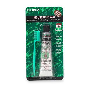 Clubman Pinaud Moustache Wax with Brush Comb