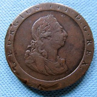 1797 King George III Big Copper Cartwheel Penny Old British Coin