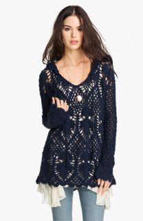 Free People Pacifica Hooded Crochet Tunic