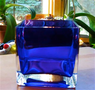 Cobalt Crystal Set of Two Decorative Accents Pieces 4x4