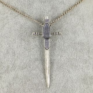 Fashion Gothic Style Antique Silver Sword Pendant Necklace