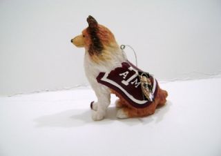 texas a m college team mascot collie dog ornament nib