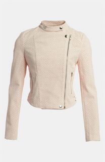 ASTR Perforated Faux Suede Moto Jacket