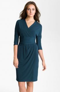 Suzi Chin for Maggy Boutique Elbow Sleeve Faux Wrap Dress