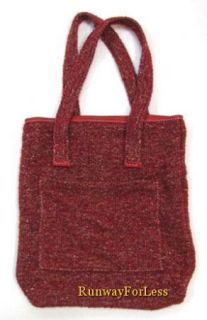  Fabric Toni Ross Red Wool Fuzzy Tote Purse Purses Handbag Handbags