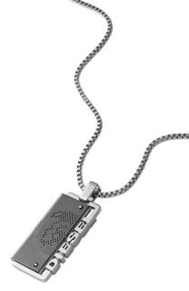 DIESEL® Perforated Dog Tag Necklace