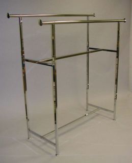 New 60 Long Double Bar Straight Clothing Display Rack