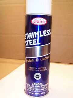 Stainless Steel Cleaner Polish 15 oz Aerosol Claire