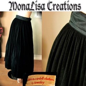 Claire McCardell Skirt 40s 50s Full Length Black Vtg Brass Hooks RARE
