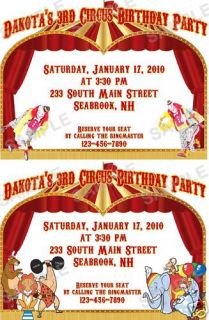 Birthday Party Invitations Big Top Circus Tent Clowns