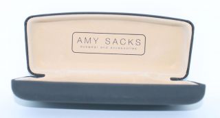 AMY SACKS New Black HARD CLAM CASE Authentic DESIGNER Eyeglasses