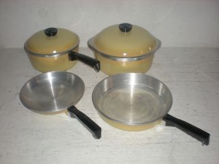 VINTAGE 6 Pc ALUMINUM CLUB COOKWARE SET w/ STANISH OMELET PAN