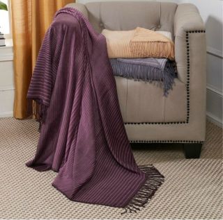 Colin Cowie 50 X 60 Ombre Stripe Throw GRAY