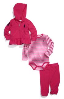 Ralph Lauren Bodysuit, Hoodie & Pants Set (Infant)