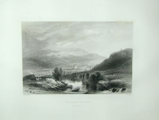 Scotland Braemar Castle Aberdeenshire 1840 River Clunie